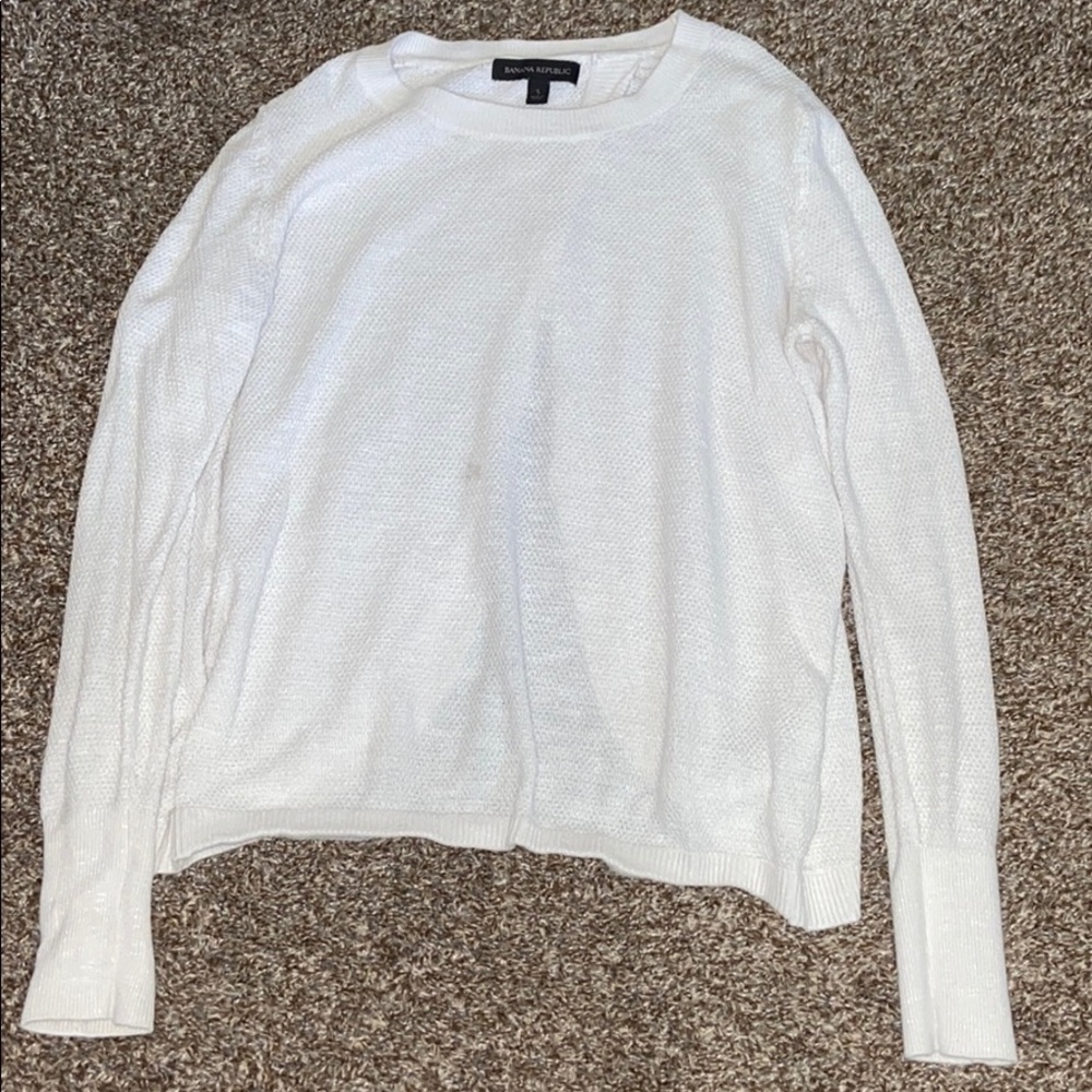 Banana Republic Cute White Open Back Top